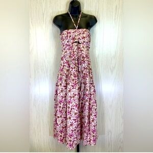 Jason Wu Floral Print Stretchy Keyhole Convertible Halter Midi Dress Size S NWOT
